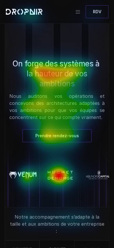 Real mobile heatmap — the single-column layout concentrates attention along one path